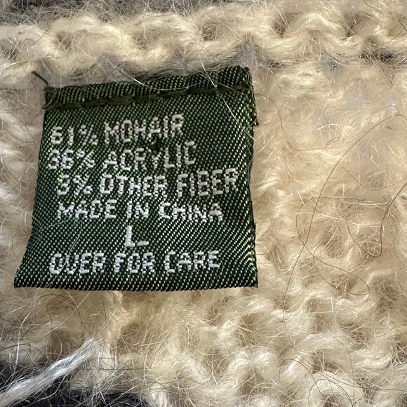 Outback Red loose knitted mohair blend long sleeve oversized cardigan Sz L - Picture 6 of 8